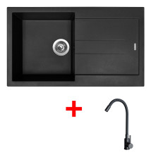 Sinks AMANDA 860 Pureblack + ELASTA černá matná 
